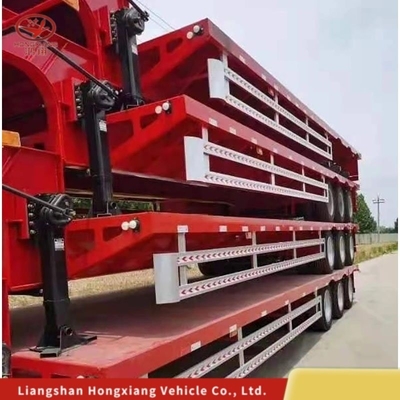 Légume de débarquement manuel 3 essieux 40 FT 50 tonnes Semi-remorque à plat pour le transport de conteneurs