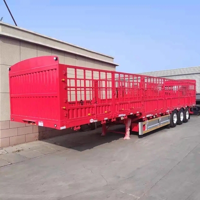 2 essieux Fermeture de transport de bétail / chevaux Camion de marchandises Semi-remorque avec auto-dépôt