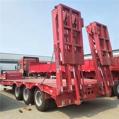 Semi-remorque à roue basse de 13 t avec Dolly 3 4 5 axle Semi-remorque à roue basse de 80 t en acier