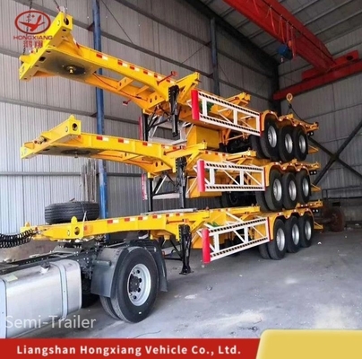 Immobilization de la remorque à semi-container Skeleton de 40 pieds avec système de freinage à double ligne 3 essieux