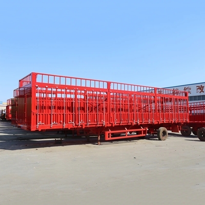 1820 mm type camionnette à bande passante à trois axes 40-100 tonnes paroi latérale décharge semi-remorque avec des matériaux