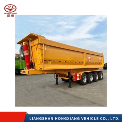 Acier 4 essieux lourd côté en aluminium arrière 30 50 60 tonnes semi-camion hydraulique remorque