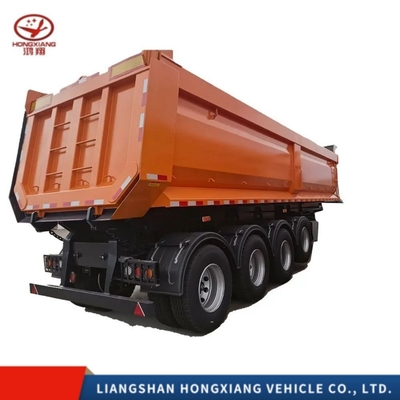 Acier 4 essieux lourd côté en aluminium arrière 30 50 60 tonnes semi-camion hydraulique remorque