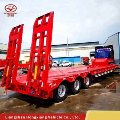 Personnalisation 80 tonnes 3 essieux Extensible 17m Semi-remorque basse avec 12r22.5 pneus