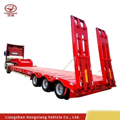 Personnalisation 80 tonnes 3 essieux Extensible 17m Semi-remorque basse avec 12r22.5 pneus