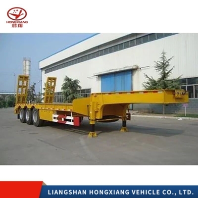 Trailers à basse altitude de 40 pieds pour le transport de 60 tonnes Trailers à basse altitude de 3 essieux Trailers lourds
