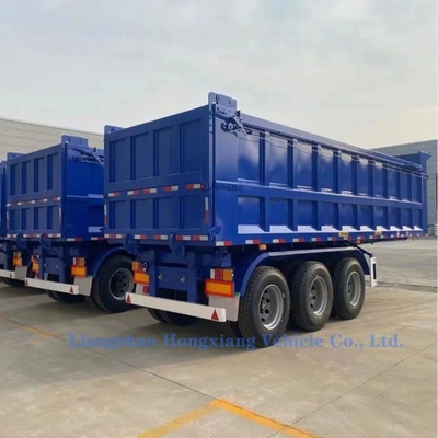 Trailers de transport de charbon de 80 tonnes avec bascule arrière et cylindre hydraulique