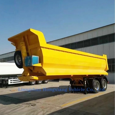 Cylindre hydraulique 3 essieux 60 tonnes Fin de la remorque déchargeur remorqueur semi-camion 16 pneus