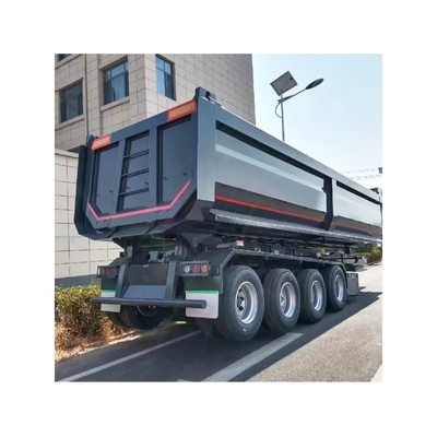 3 essieux 50 tonnes Semi-remorque type U Dump remorques personnalisées pour le sable de grain de pierre