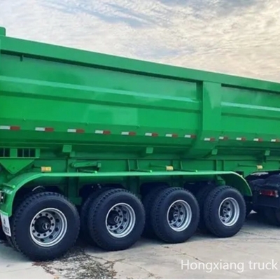 3 essieux 50 tonnes Semi-remorque type U Dump remorques personnalisées pour le sable de grain de pierre