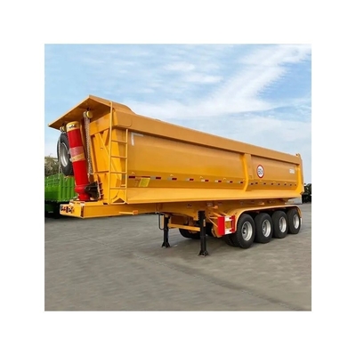 3 essieux 50 tonnes Semi-remorque type U Dump remorques personnalisées pour le sable de grain de pierre