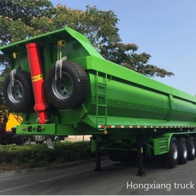 3 essieux 4 essieux transport de pierre à bascule arrière Dump Trailer avec une bonne circulation