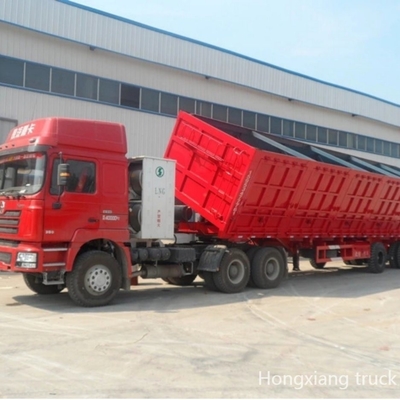 3 essieux 4 essieux transport de pierre à bascule arrière Dump Trailer avec une bonne circulation