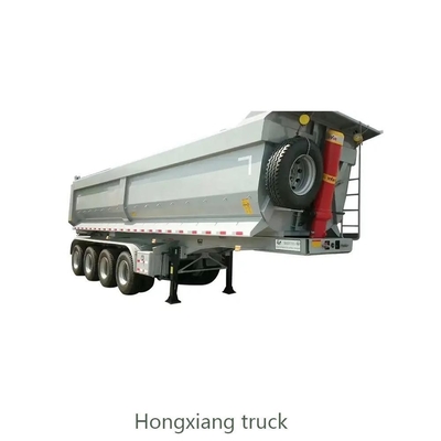Type de bras croisé 3 essieux 50 tonnes déchargeuse à bascule semi-remorque arrière déchargeuse semi-remorque