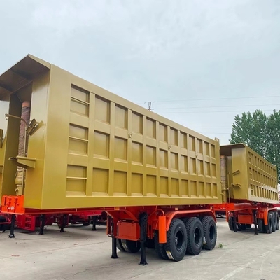 Trailers à inclinaison arrière de 3 et 4 essieux de 80 tonnes avec 12 pneus et système de freinage antiblocage ABS