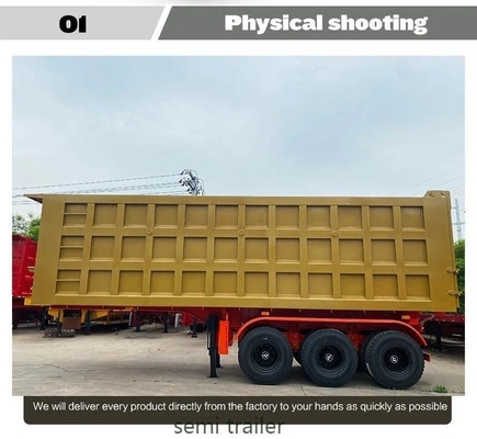 60 tonnes 40cbm Dump Tipper Semi-remorque Meter Tipper Semi-camion Retour de remorque avec bâche électrique