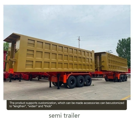 3 essieux 50 tonnes remorque à décharger pour l'exploitation minière remorque à décharger