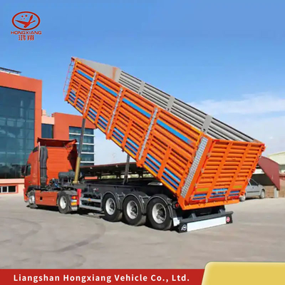 Transporteur de marchandises camions semi-remorque plat 13500X3000X1550 mm avec conception à aile ouverte