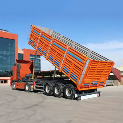 Trailer de camion à suspension croisée à deux vitesses et décharge hydraulique