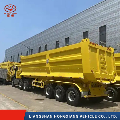 2240 mm bande de roulement multi-essieu Tonne semi-camion hydraulique remorque pour le dépôt facile et le renversement