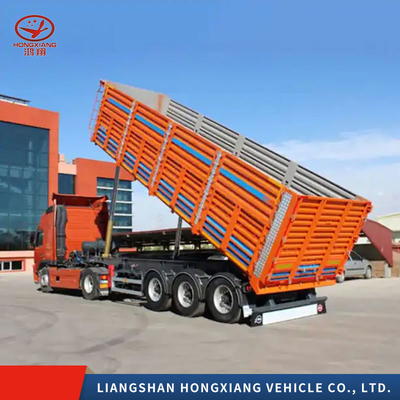 Trailers de camions à décharge à bascule arrière en acier pour la construction lourde 13500X3000X1550 mm