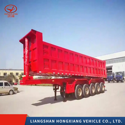 Trailers de camions à décharge à bascule arrière en acier pour la construction lourde 13500X3000X1550 mm