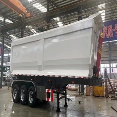 13500X3000X1550 mm 3 essieux 50 tonnes remorque à remorque arrière à remorque camionne à décharge