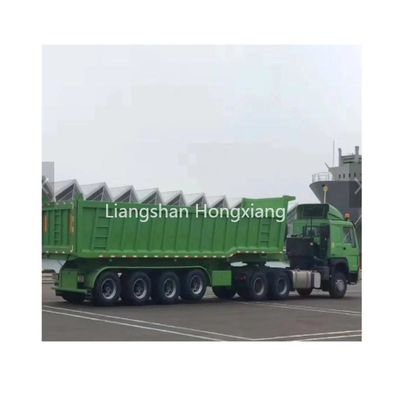 Acier tri-essieu en forme de U Grain hydraulique à l'arrière de l'extrémité du dépoussiéreur de décharge Semi-camions remorque pour camions