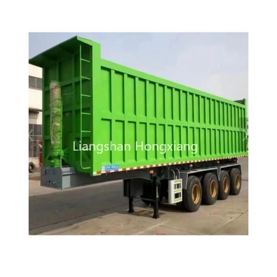 Acier tri-essieu en forme de U Grain hydraulique à l'arrière de l'extrémité du dépoussiéreur de décharge Semi-camions remorque pour camions