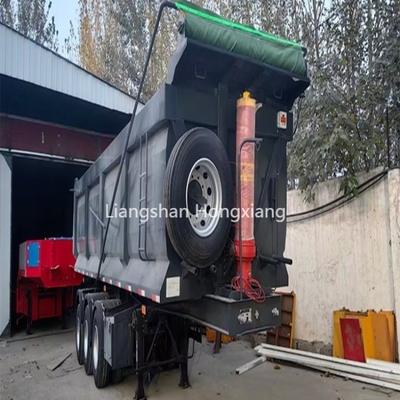 Acier tri-essieu en forme de U Grain hydraulique à l'arrière de l'extrémité du dépoussiéreur de décharge Semi-camions remorque pour camions