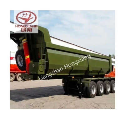 Grande demande cylindre 4 essieux U type 50 tonnes remorque à décharge de bout en bout remorque semi-camion