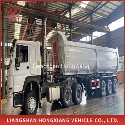 Trailers hydrauliques de 60 tonnes pour le transport du sable et de la pierre