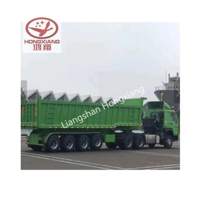 Non auto-dépôt Tri-Axles Double côté Dump Tipper Semi-remorque Design plat