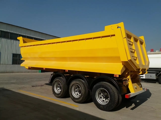 60 tonnes de remorques à bascule arrière en forme de U /remorques à bascule arrière à trois essieux