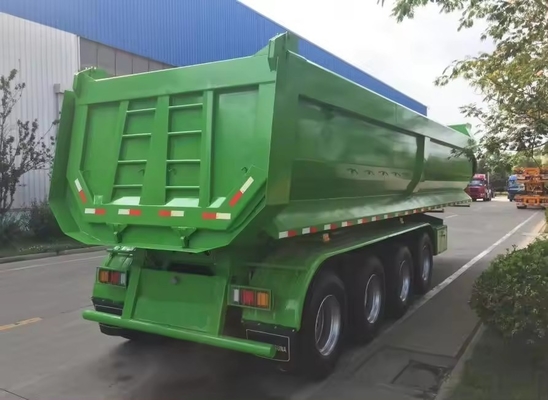 60 tonnes de remorques à bascule arrière en forme de U /remorques à bascule arrière à trois essieux