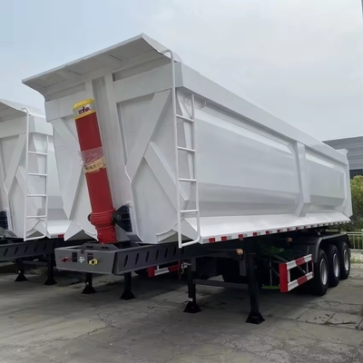 60 tonnes de remorques à bascule arrière en forme de U /remorques à bascule arrière à trois essieux