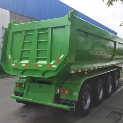 60 tonnes de remorques à bascule arrière en forme de U /remorques à bascule arrière à trois essieux