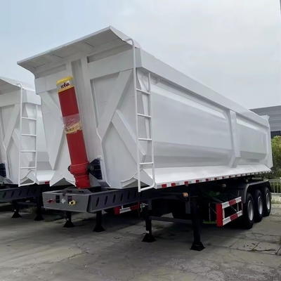 60 tonnes de remorques à bascule arrière en forme de U /remorques à bascule arrière à trois essieux