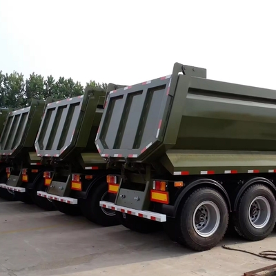 Semi-remorque à décharge à trois essieux de 50 tonnes en acier pour le transport spécial direct avec pneus 12r22,5