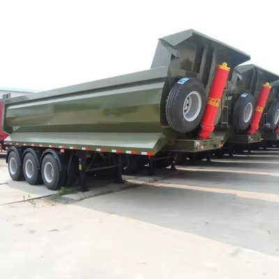 Semi-remorque à décharge à trois essieux de 50 tonnes en acier pour le transport spécial direct avec pneus 12r22,5