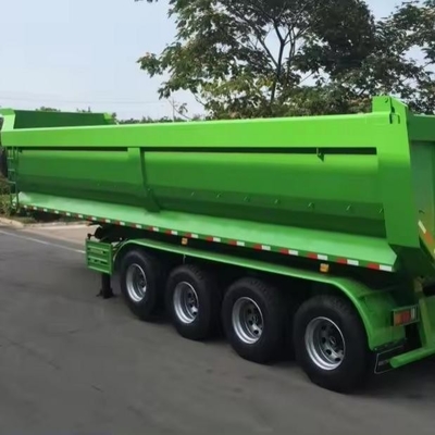 25cbm 32cbm en forme de U Fin arrière basculeur déchargeur semi-camion pneu de remorque 12r22.5 plat