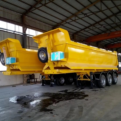 25cbm 32cbm en forme de U Fin arrière basculeur déchargeur semi-camion pneu de remorque 12r22.5 plat