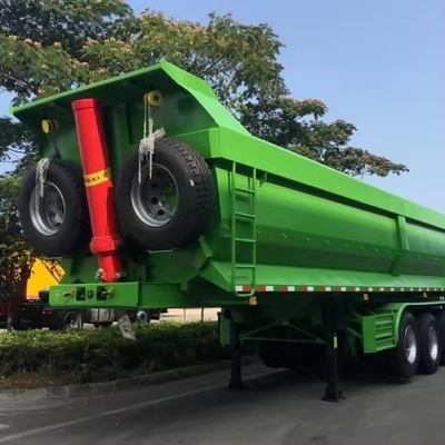 25cbm 32cbm en forme de U Fin arrière basculeur déchargeur semi-camion pneu de remorque 12r22.5 plat