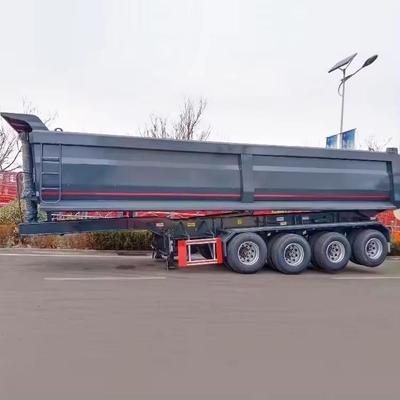 80 tonnes 4 essieux en forme de U remorque à décharge 45cbm semi-remorque à bascule pour l'agrégat