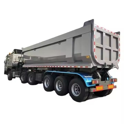 80 tonnes 4 essieux en forme de U remorque à décharge 45cbm semi-remorque à bascule pour l'agrégat