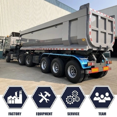 4 essieux 30 tonnes en forme de U camions de décharge semi-remorque avec essieu 13 tonnes et bande de roulement 2240 mm