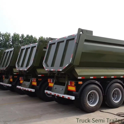 4 essieux à l'arrière hydraulique de levage à bascule Dump Semi-remorque avec service après-vente