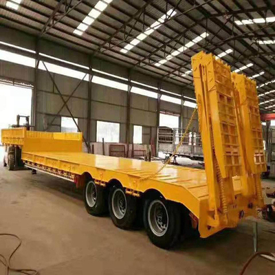 Auto-dépôt à trois essieux, semi-remorque à semelle basse 50 tonnes, charge utile maximale pour le transport lourd