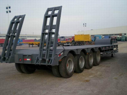 Auto-dépôt à trois essieux, semi-remorque à semelle basse 50 tonnes, charge utile maximale pour le transport lourd
