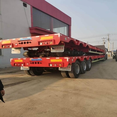 Auto-dépôt 3 essieux 60 tonnes 80 tonnes Lowboy chargeur basse couche basse couche 3 Axltruck Semi-remorque